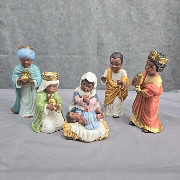 Vintage Homco Little Ones Nativity Set 6 Figurines Home Interiors #57076 - Picture 1 of 13